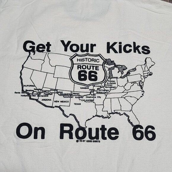Historic Route 66 Pocket Tee Good Shirts White Travel Vintage Graphic XL - Picture 3 of 12